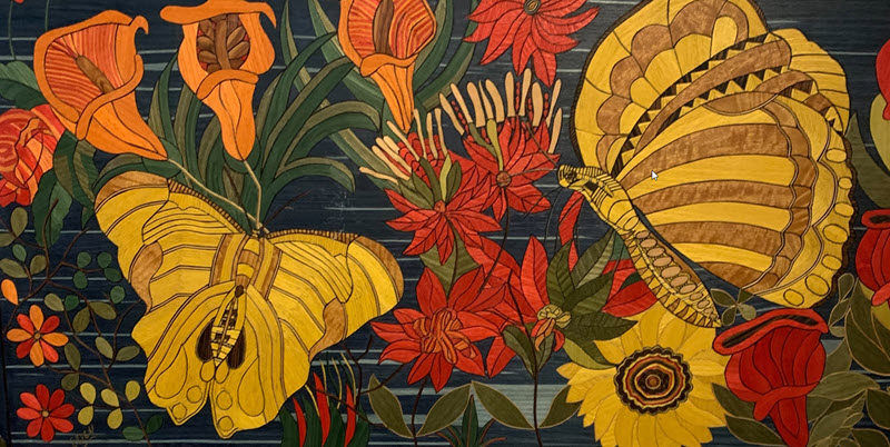 Garden of Eden, marquetry wall art created by Errol Bruce